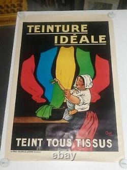 Ancienne affiche publicitaire Teinture Idéale d'après Eugène Ogé