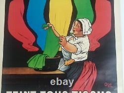 Ancienne affiche publicitaire Teinture Idéale d'après Eugène Ogé