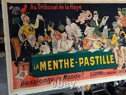 Ancienne affiche publicitaire Tribunal de la Haye distillerie Giffard à Angers