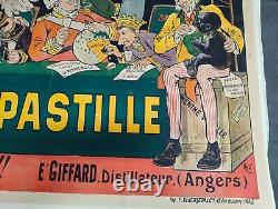 Ancienne affiche publicitaire Tribunal de la Haye distillerie Giffard à Angers