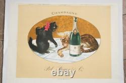 Ancienne affiche publicitaire ancienne CHAMPAGNE, POL ROGER & CO 1920