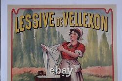 Ancienne affiche publicitaire ancienne Lessive du Vellexon Haute-Saône 1910