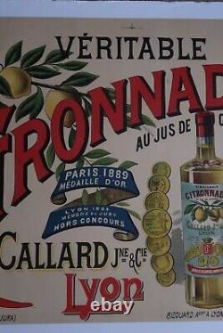 Ancienne affiche publicitaire ancienne citronnade Callard Lyon 1900