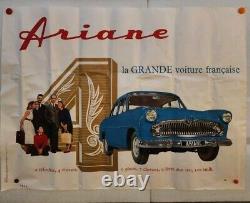 Ancienne affiche publicitaire automobile Ariane