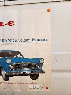 Ancienne affiche publicitaire automobile Ariane