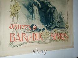 Ancienne affiche publicitaire bières la Meuse Bar le Duc Sèvres signée Laberthe