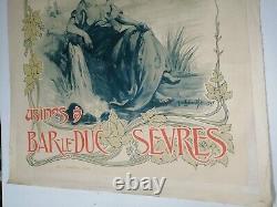 Ancienne affiche publicitaire bières la Meuse Bar le Duc Sèvres signée Laberthe