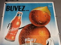 Ancienne affiche publicitaire orange citron Belorange 240x160 de Toni de 1950