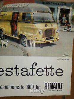 Ancienne affiche publicitaire signée Haeck Renault Estafette années 60