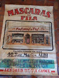 Ancienne et originale affiche Mascaras et Fils Albi Kossuth Paris 1930