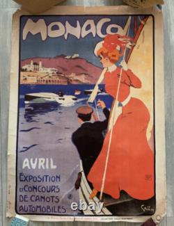 Ancienne grande affiche Monaco par Grün 70's