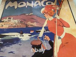 Ancienne grande affiche Monaco par Grün 70's