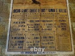 Ancienne grande affiche corrida 1944 J. REUS Plaza de Toros de SEVILLA ESPAGNE