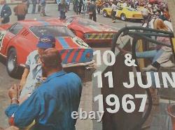Andre Delourmel Affiche Originale Auto 24h 24 Heures Du Mans 1967 Vintage Poster