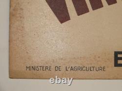 André GALLAND Vins de France, affichette cartonnée originale datée 1937