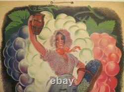 André GALLAND Vins de France, affichette cartonnée originale datée 1937