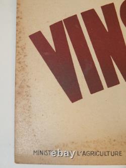 André GALLAND Vins de France, affichette cartonnée originale datée 1937