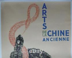 Arts de la Chine Ancienne Mourlot imp. Paris Affiche Expo 1937 Asie Poster China