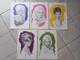 Aslan Lot De 5 Affiches / Posters Dessins Au Crayon Papier Sur Fond Couleur