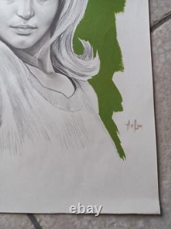 Aslan Lot De 5 Affiches / Posters Dessins Au Crayon Papier Sur Fond Couleur