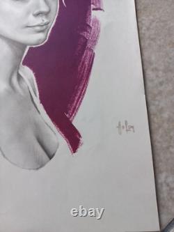 Aslan Lot De 5 Affiches / Posters Dessins Au Crayon Papier Sur Fond Couleur