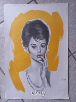 Aslan Lot De 5 Affiches / Posters Dessins Au Crayon Papier Sur Fond Couleur