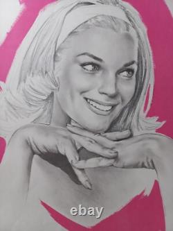 Aslan Lot De 5 Affiches / Posters Dessins Au Crayon Papier Sur Fond Couleur