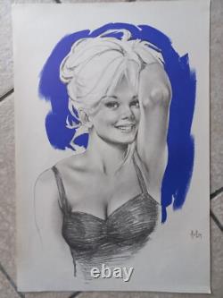 Aslan Lot De 5 Affiches / Posters Dessins Au Crayon Papier Sur Fond Couleur