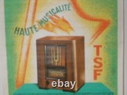 Autentique Affiche Ancienne Radio Ducretet Thomson