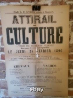 Authentique Affiche Ancienne Annonce Agricole