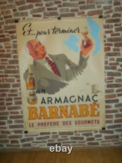 Authentique Affiche Ancienne Armagnac Barnabe