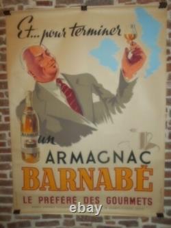 Authentique Affiche Ancienne Armagnac Barnabe