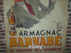 Authentique Affiche Ancienne Armagnac Barnabe