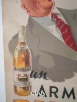 Authentique Affiche Ancienne Armagnac Barnabe