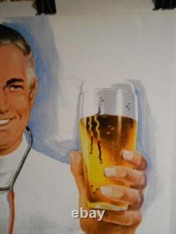 Authentique Affiche Ancienne Bier Is Gut. Sagt Der Arzt
