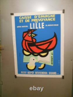 Authentique Affiche Ancienne Caisse D'epargne Et De Prevoyance A Lille