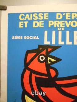 Authentique Affiche Ancienne Caisse D'epargne Et De Prevoyance A Lille