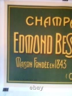 Authentique Affiche Ancienne Champagne Edmond Besserat A Ay (champagne)