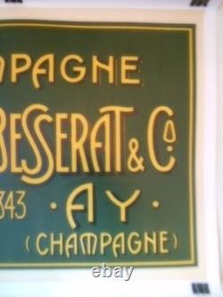 Authentique Affiche Ancienne Champagne Edmond Besserat A Ay (champagne)