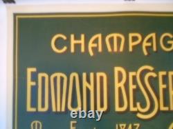 Authentique Affiche Ancienne Champagne Edmond Besserat A Ay (champagne)