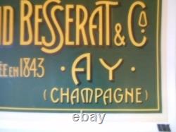 Authentique Affiche Ancienne Champagne Edmond Besserat A Ay (champagne)