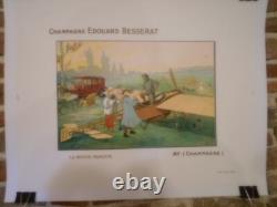 Authentique Affiche Ancienne Champagne Edouard Besserat Ay (champagne)