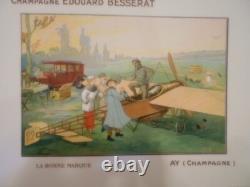 Authentique Affiche Ancienne Champagne Edouard Besserat Ay (champagne)