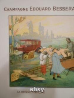 Authentique Affiche Ancienne Champagne Edouard Besserat Ay (champagne)