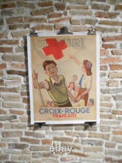 Authentique Affiche Ancienne Croix Rouge Francaise