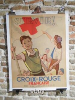 Authentique Affiche Ancienne Croix Rouge Francaise