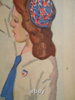Authentique Affiche Ancienne Croix Rouge Francaise