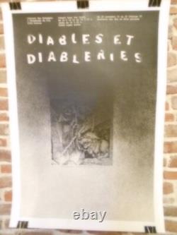 Authentique Affiche Ancienne Diables Et Diableries Exposition De Gravures