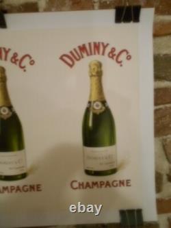 Authentique Affiche Ancienne Duminy Et Cie 3 Bouteille
