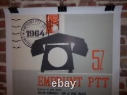Authentique Affiche Ancienne Emprunt 5% Ptt 1964